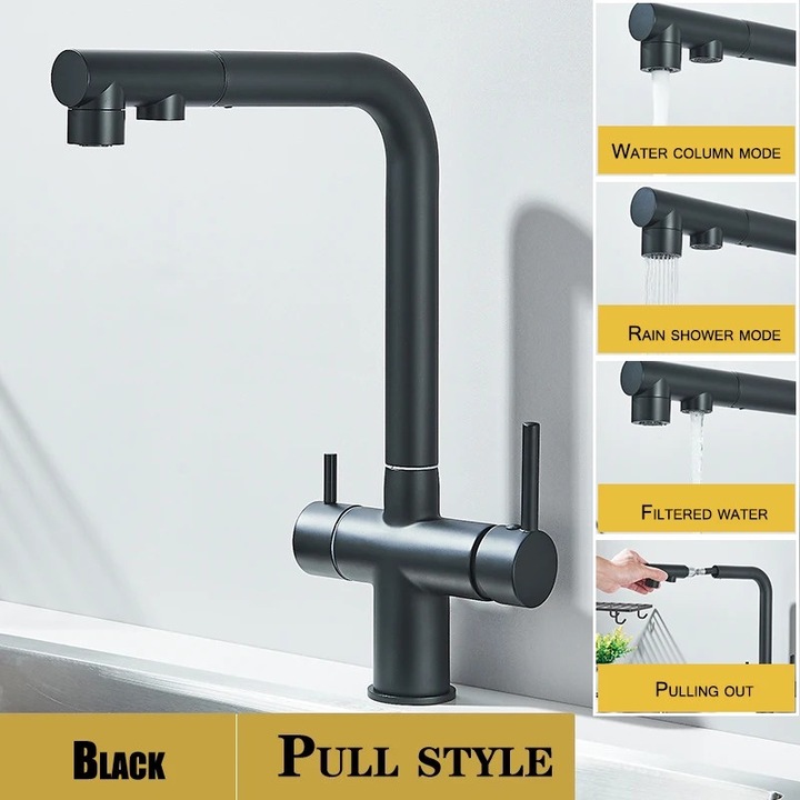 Szaniter csaptelep, két karral, hideg-meleg víz, sárgaréz szerkezet, fényes felület, munkalapra szerelhető