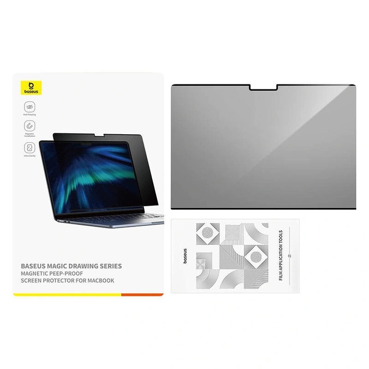 Protector de ecran Baseus Magic Drawing pentru MacBook Pro 13" (2022) + kit de curatare (transparent)