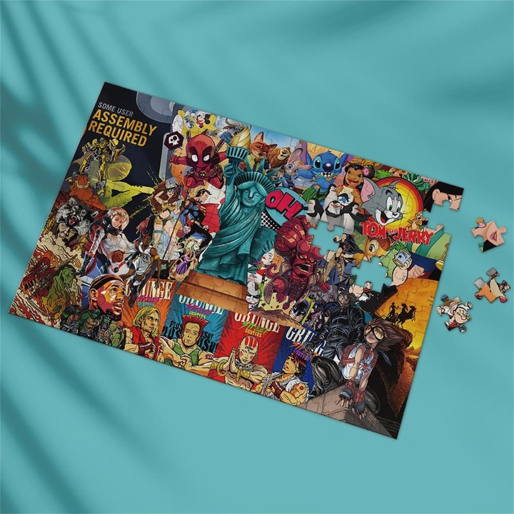 Детски пъзел, longziming, 1500 части, 86x57 см, уникален модел, взаимодействие родител-дете