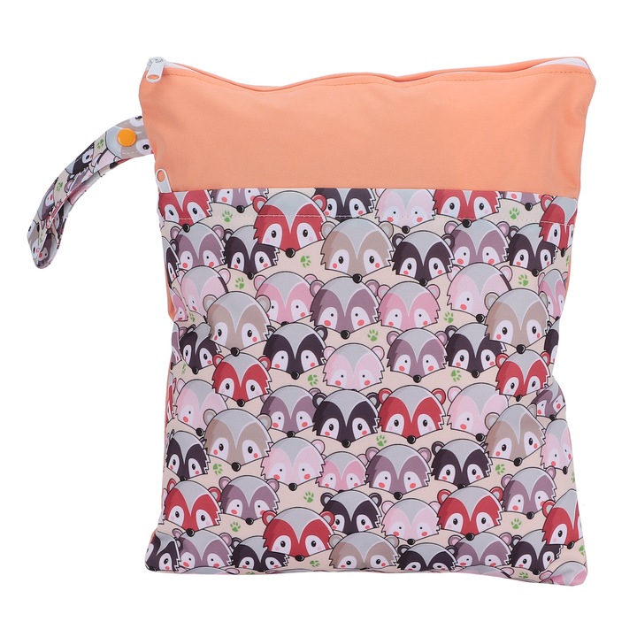 Pelenkázótáska dupla cipzárral, többszínű, 30x40cm