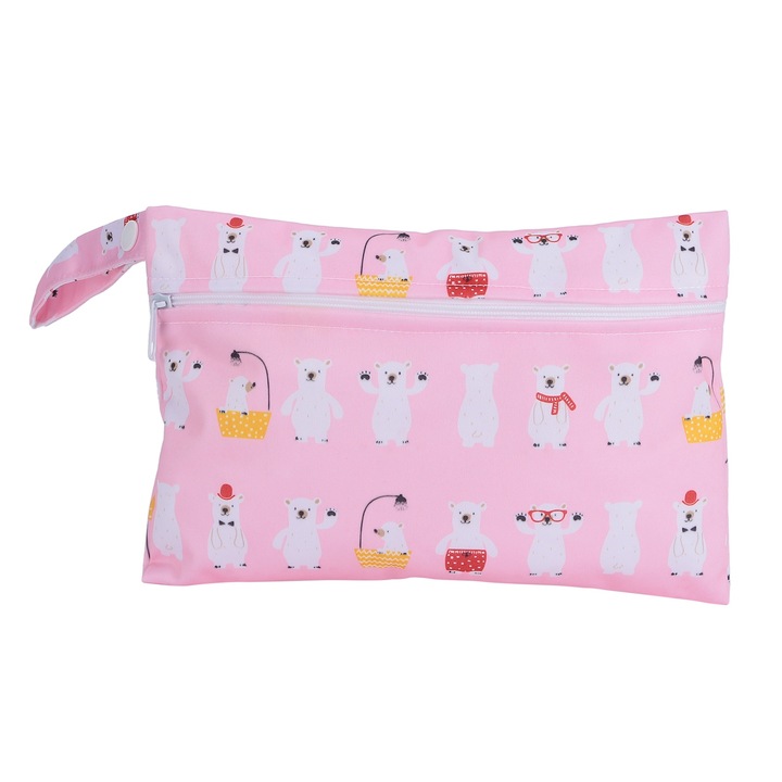 Pelenkázótáska, rózsaszín, könnyen hordozható