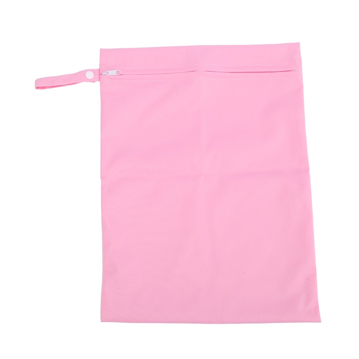 Pelenkázótáska, többfunkciós, vízálló, cipzáras, rózsaszín