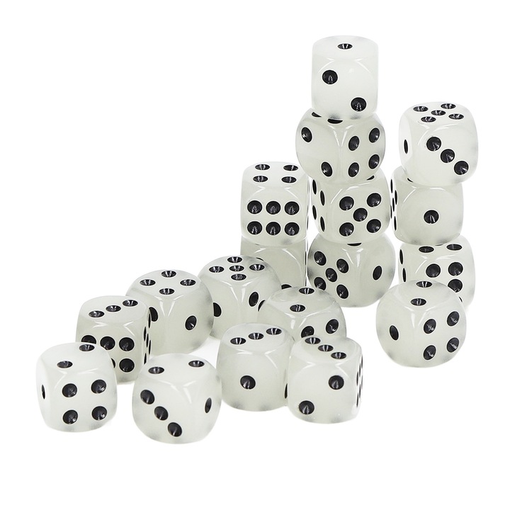 18 darabos világító dobókocka készlet, longziming, 6 oldal, 14 mm, bulikba, társasjátékokhoz