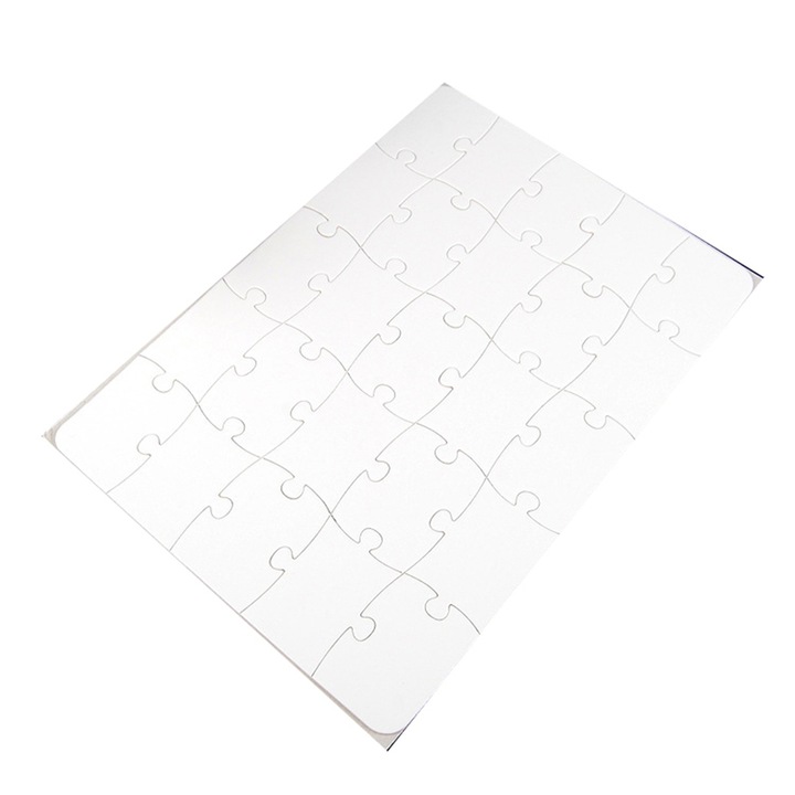 Комплект от 10 празни дървени части за пъзел, Longziming, издръжливи, безопасни, бели