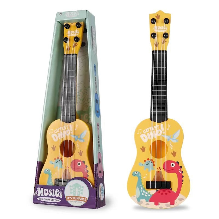 Gyermek kis gitár játékok játszhatnak szimulált ukulele hangszer zongora zene