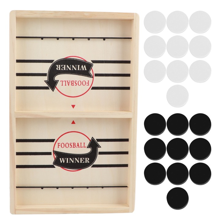 Interaktív fa társasjáték, Jormftte, csocsó, könnyen szállítható, 3 év feletti gyermekeknek, 30x45cm