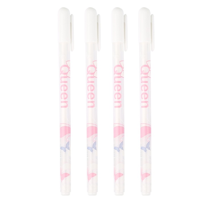 4 db-os zselés toll készlet, Mmgoqqt, 0,8 mm-es fehér tinta