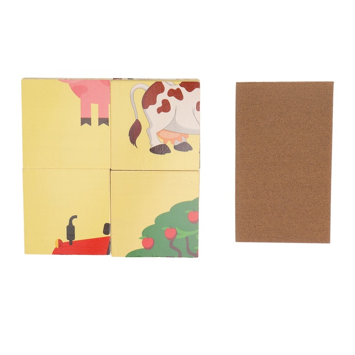 Дървен пъзел с 24 части, образователен комплект, анимационен мотив, весели цветове, за деца