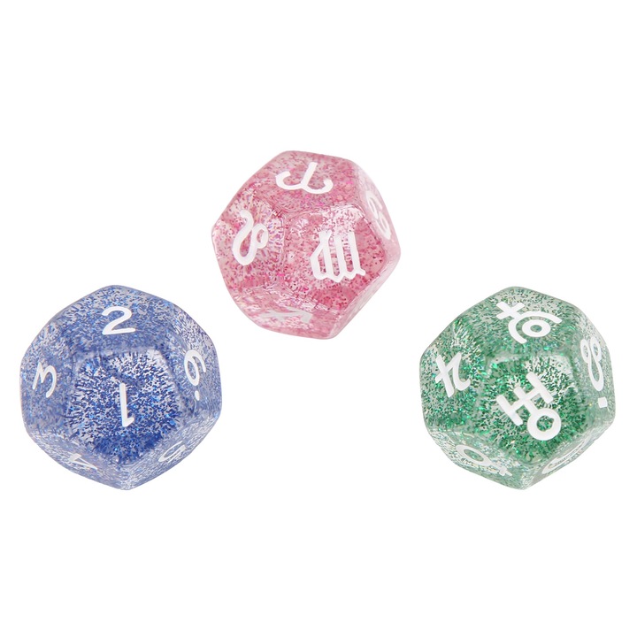 3 darab 12 oldalú tarot kocka készlet, Jormftte, környezetbarát gyantából, 2x2x2cm, bulikhoz és szórakozáshoz