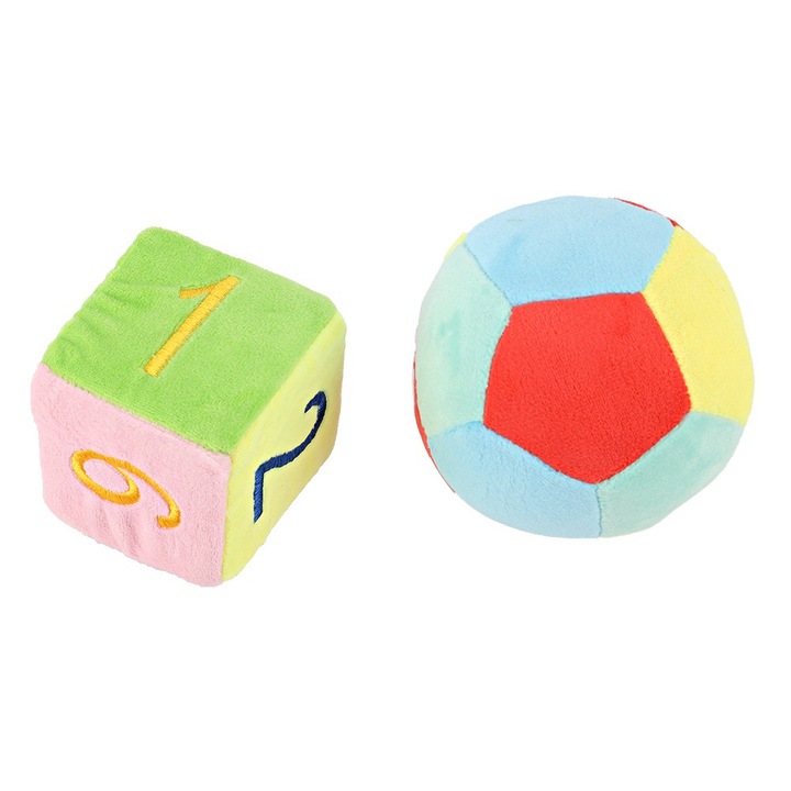 Társasjáték szett, Jormftte, Textil dobókocka + Textil foci, Többszínű, Gyerekbarát