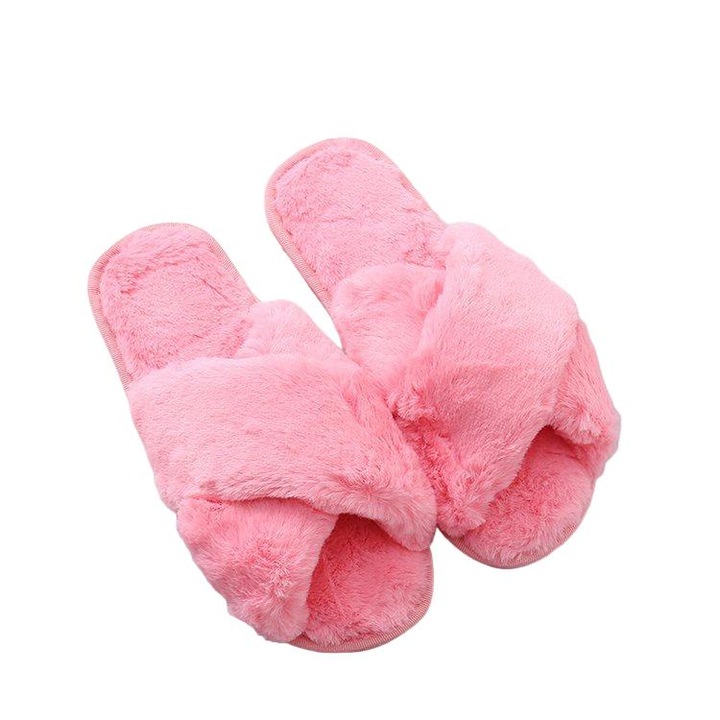 Пухкави дамски чехли, Jormftte, Cotton/Plus, Pink