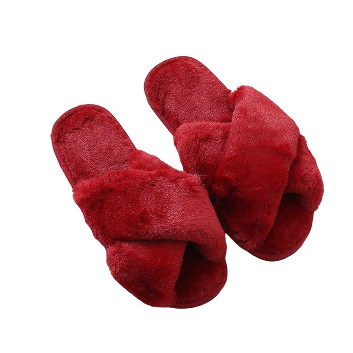 Пухкави чехли за жени, Jormftte, Cotton/Plus, Червени