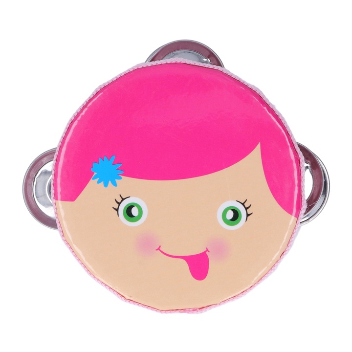 Zenei tamburin 3 pár fém csengővel, Jormftte, színes, gyermekek képességeinek fejlesztésére