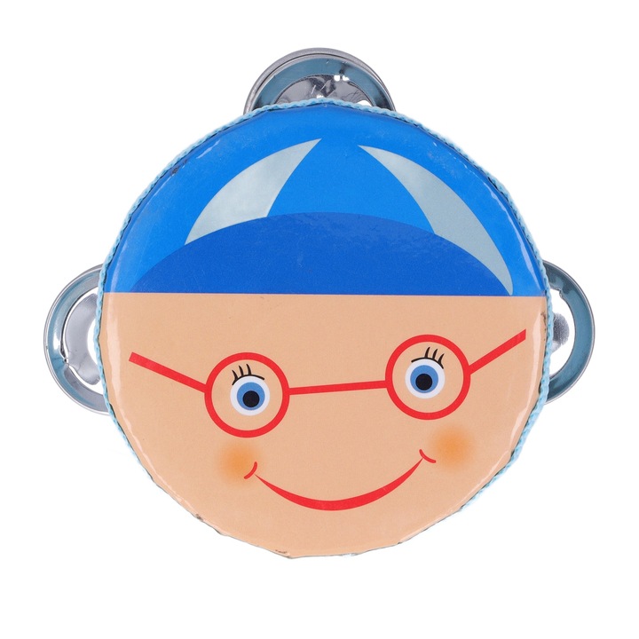 Jormftte zenei csörgődob, 3 pár fém csengővel, különféle színekben, gyermekek képességeinek fejlesztésére