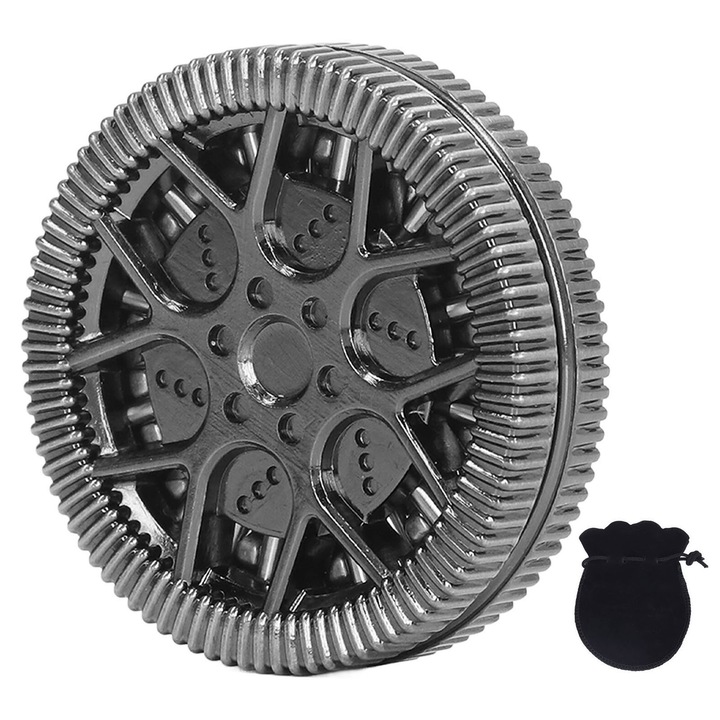 ADHD üres agyrúd modell Hordozható mágneses haptikus érme stresszoldó nyomó csúszka játék irodai asztalra, ezüst, fekete