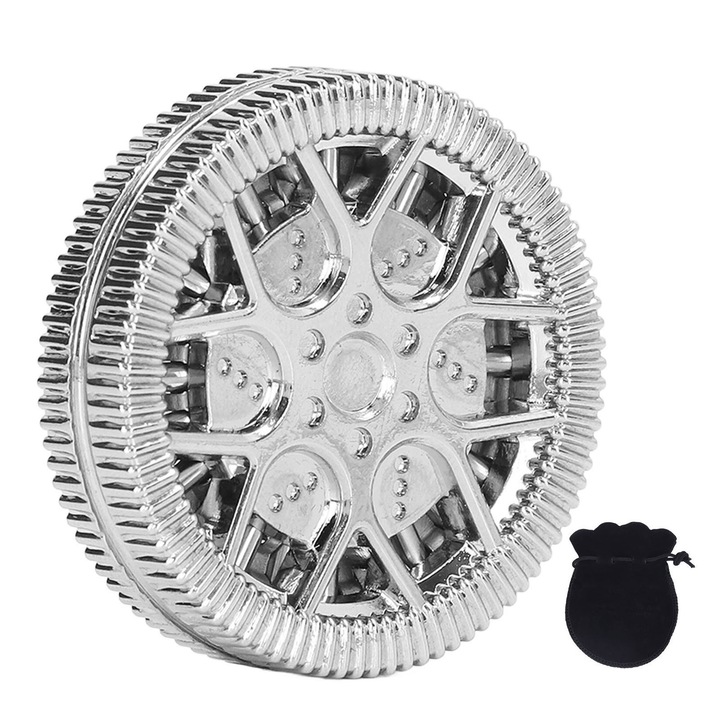 ADHD Üres Hub Modell Mágneses Haptikus Érme Hordozható Stresszoldó Nyomócsúszka Játék Irodai, Ezüst