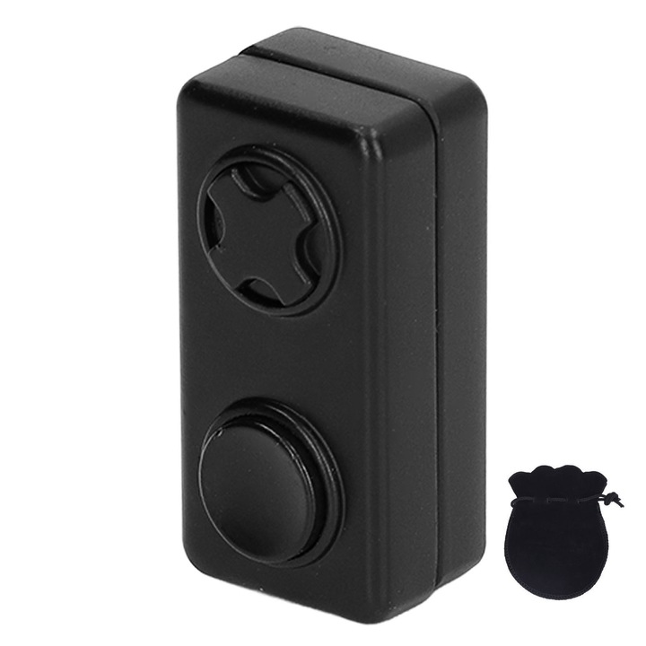 Mágneses csúszka, szenzoros játék, téglatest alakú, 2 gomb, stresszoldó, ujjbeggyel csúsztatható játék, fekete