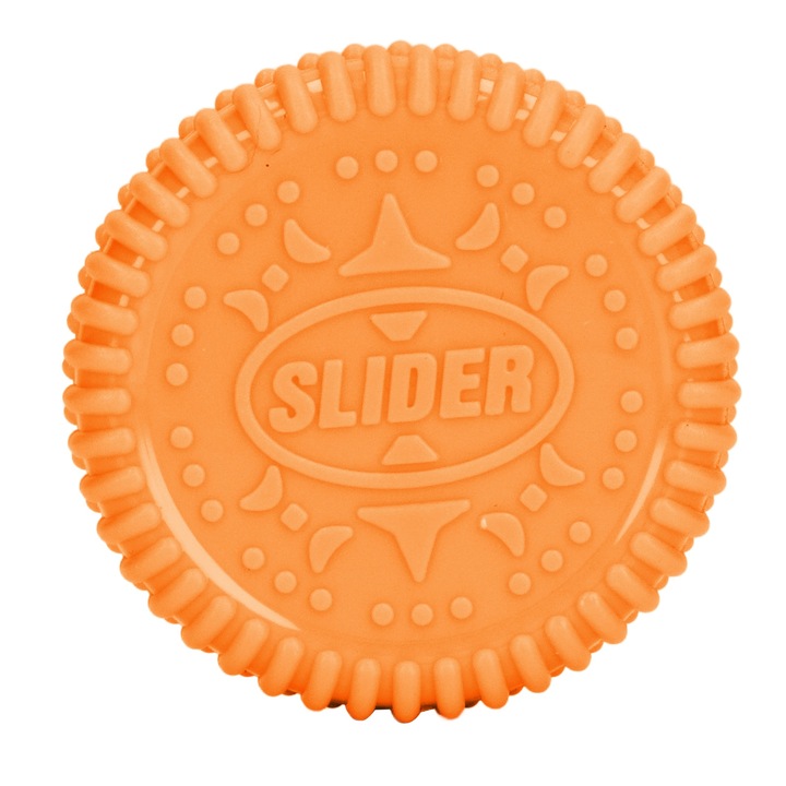Ujjbeggyel csúsztatható keksz alakú játékok, stresszoldó, szorongáscsökkentő, mágneses csúszka játék, narancssárga