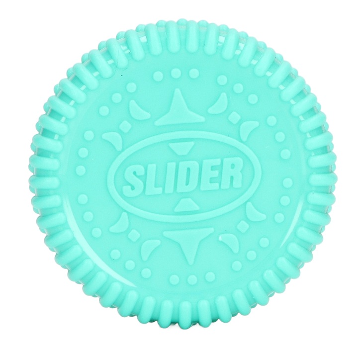 Ujjbeggyel csúsztatható keksz alakú játékok, stresszoldó, szorongásoldó, mágneses csúszka játék, mentazöld