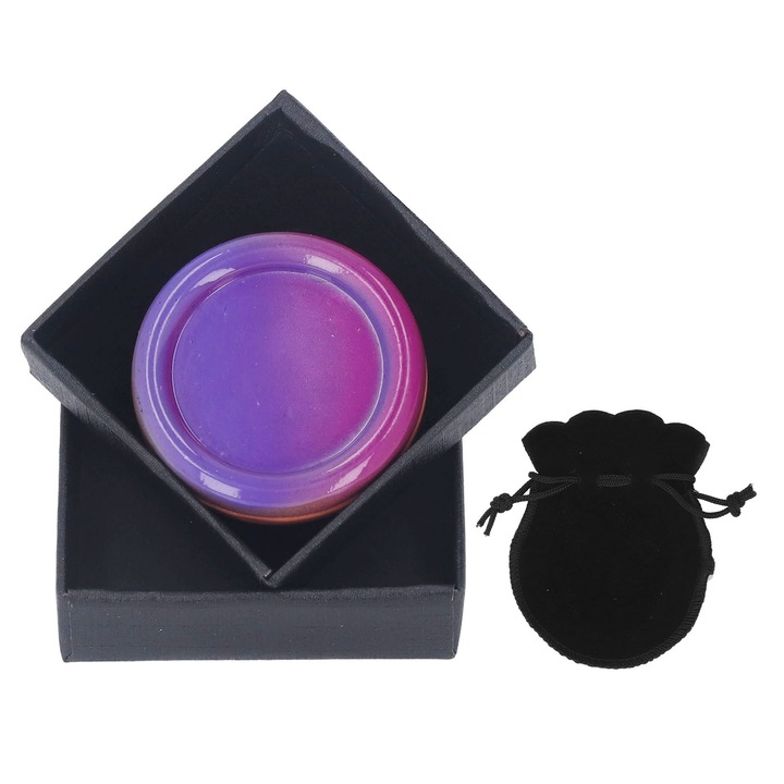 Férfi és női haptikus érme, fém, mágneses tolóka, szorongáscsökkentő, szenzoros játék irodába, utazáshoz, lila