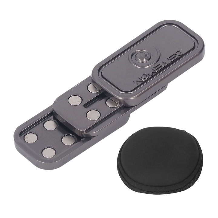 Stresszcsökkentő csúszka, fém, 3 rétegű, pattogó forgatás, ezüst, fekete, mágneses csúszka, szenzoros játékok felnőtteknek