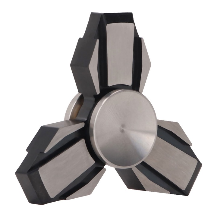 Jormftte interaktív játék, fém giroszkóp 3 szárnnyal, szorongáscsökkentő, fekete, hordozható méretek