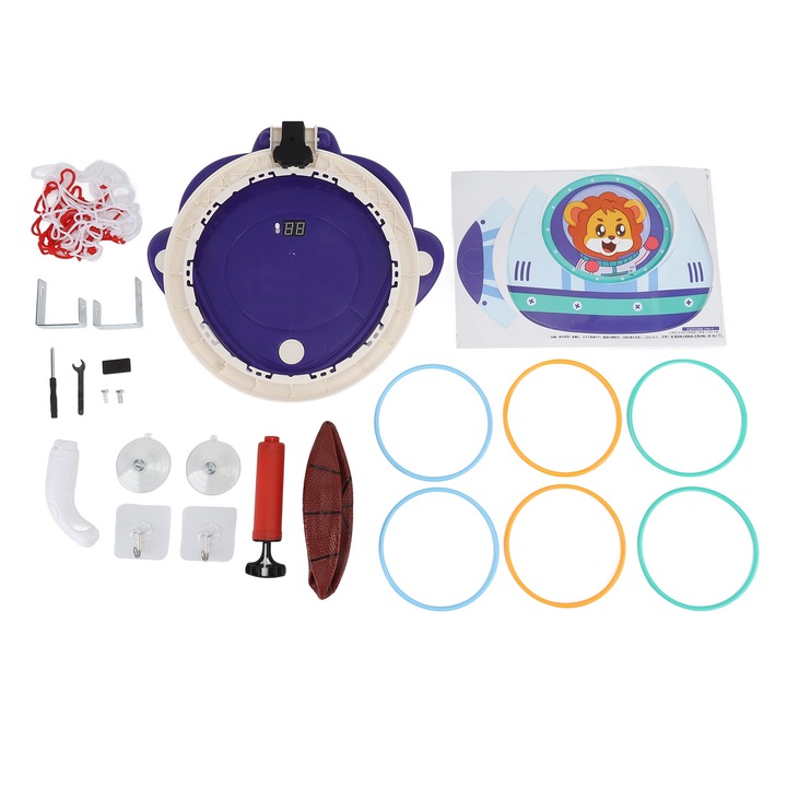 Kosárlabda palánk elektronikus eredményjelzővel, Jormftte, beltéri készlet, többszínű, könnyen felszerelhető