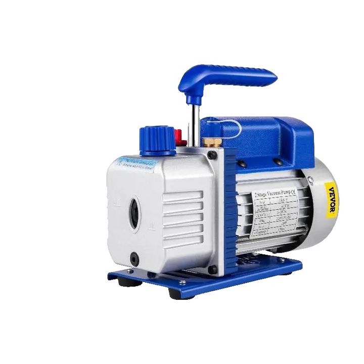 Pompa de vid pentru aer conditionat, Vevor, 1HP, 9CFM, capacitate de vid profund, 300ml, 220V, 2 etape