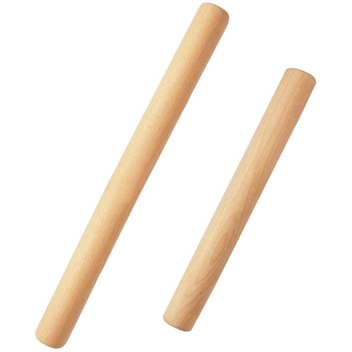 Комплект 2 точилки, Longziming, Wood, Диаметър 3,4 см, 40 см/30 см, Бежов