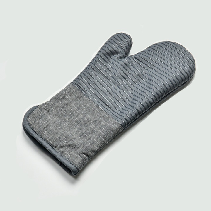 2 db-os sütőkesztyű készlet, hőálló, hosszú, szürke