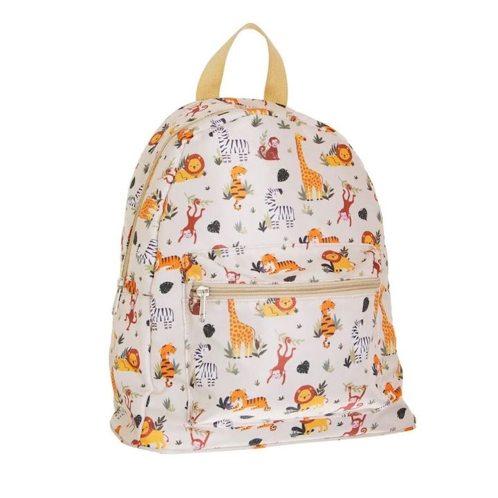 Rucsac copii, Sass and Belle, Model Safari, 35 x 27 x 14 cm, Galben / Alb