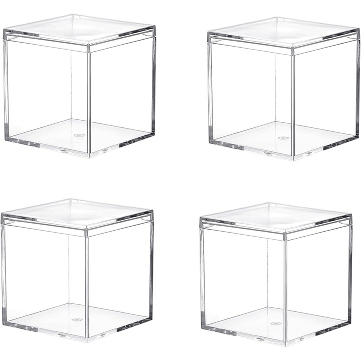 Set 4 organizatoare acrilice pentru sertare, AMRINUGL, transparente, usor de curatat