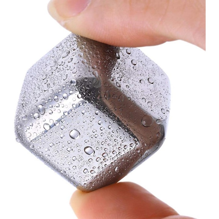 Vonzó ajándékkészlet, újrafelhasználható rozsdamentes acél jégkockák, könnyen tisztítható, ideális whisky szerelmeseinek