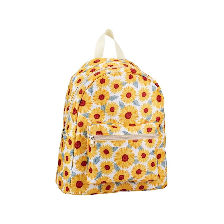 Rucsac copii, Sass and Belle, Vintage Florals, galben, 35x27x14cm
