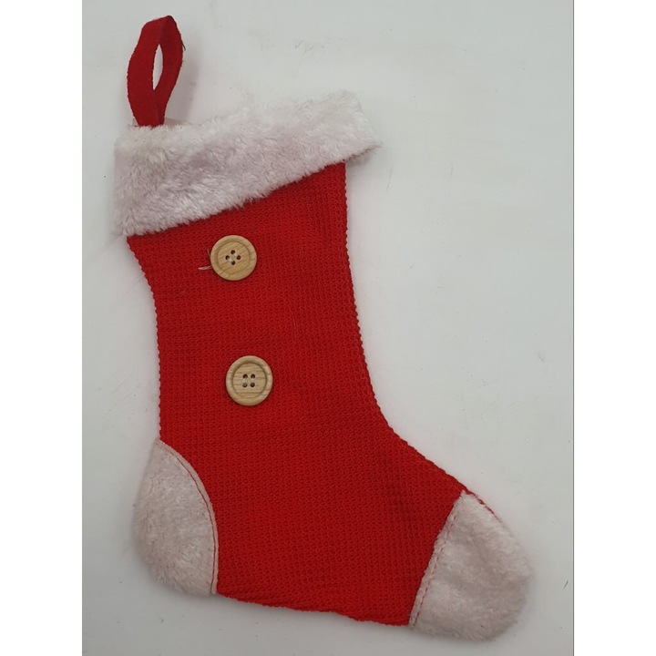 Dekoratív karácsonyi zokni, Chomik, piros, 33 cm