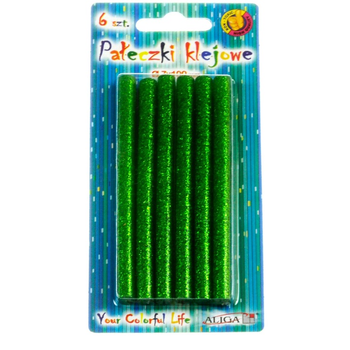 Set 6 bete de lipit, Aliga, 7x100mm, verde