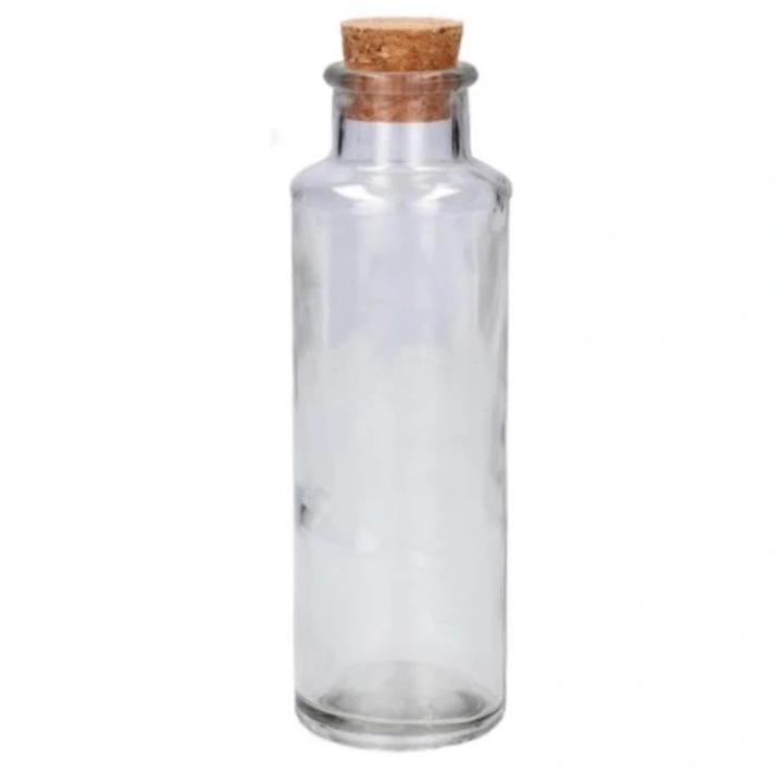 Комплект от 12 бутилки с корков капак, Chomik, 175 ml, прозрачни