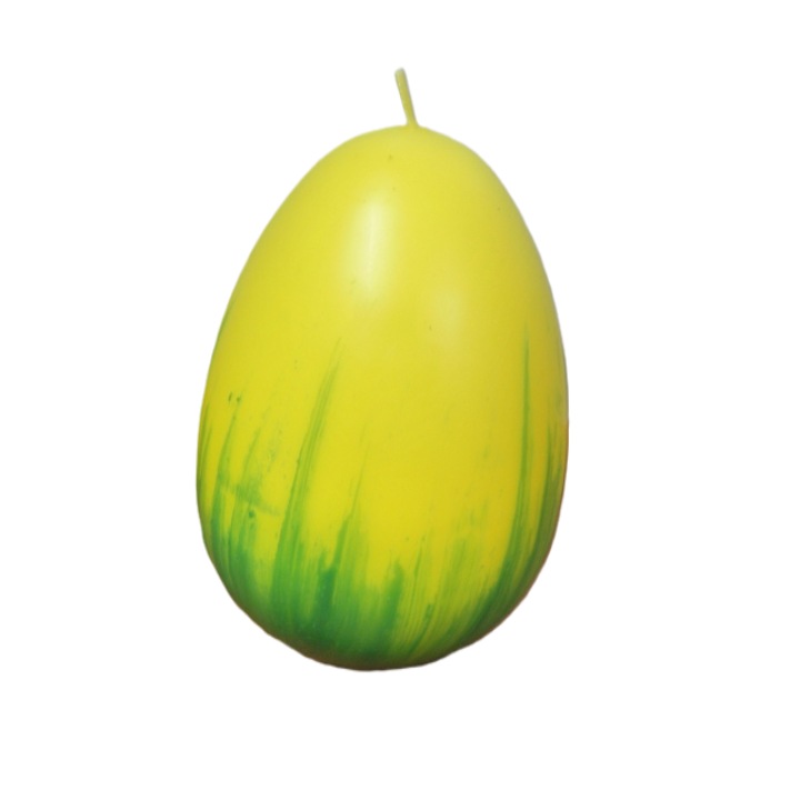 Свещ Табо, яйце с трева, 100х145мм, жълто/зелено