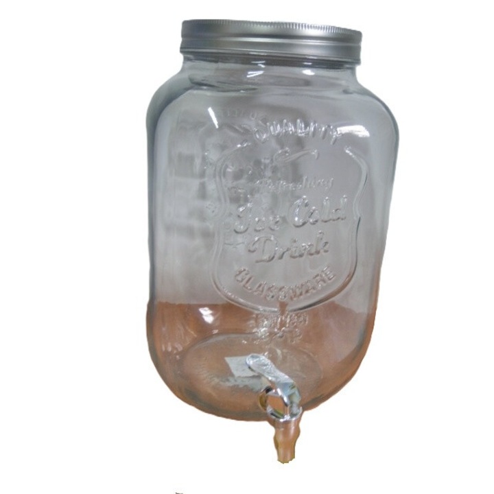 Borcane cu capac Mondex, Sloj sklany cu kranikiem, 8l