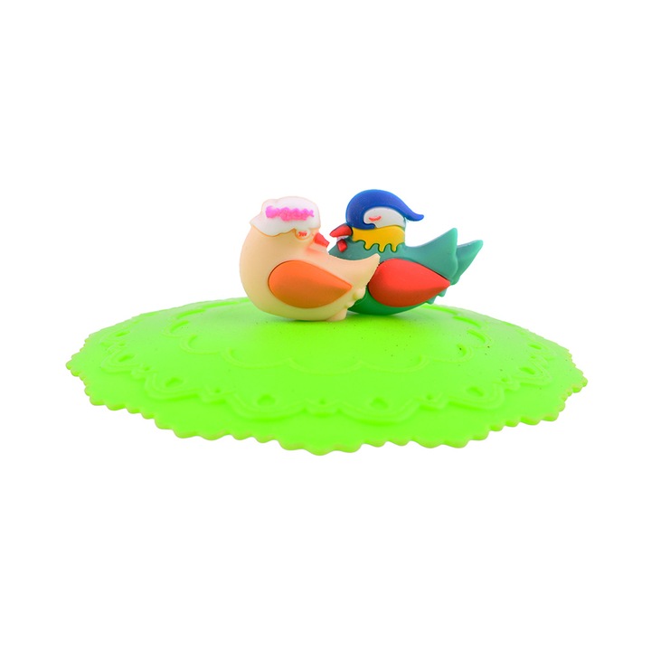 Capac cana pentru infuzie ceai, Mondex, silicon, 10 cm, design cu pasari