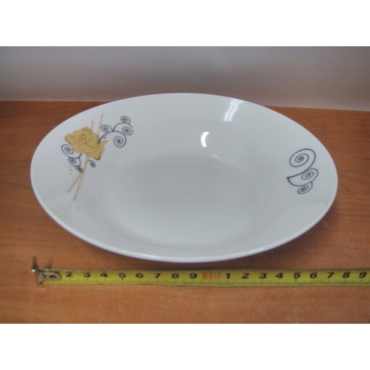 Set 12 farfurii adanci 7&7, ZLOTA ROZA, 30x30cm