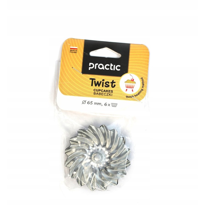 Set 6 forme prajituri Practico, metalice, 65mm, model floare, reutilizabile