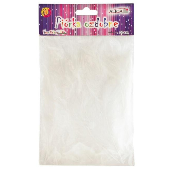 Accesorii decorative, Aliga, Piora, set 50 bucati, 10-12cm, alb