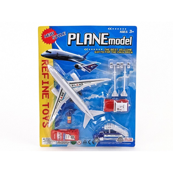 Set jucarii aeroport, Adar, avion + elicopter, 25x32x4cm