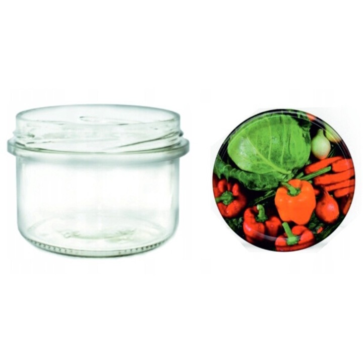 Set 8 borcane 235ml cu capace Tragar, sticla, diverse culori