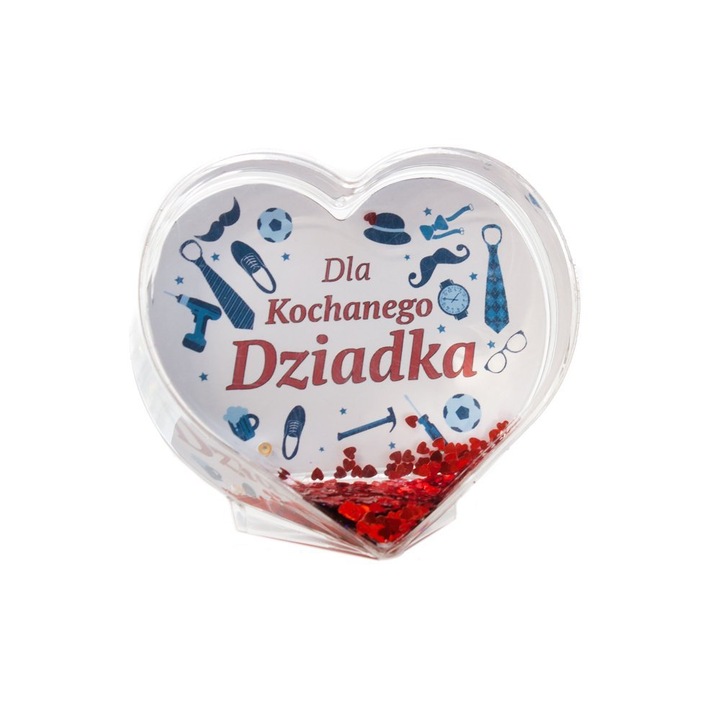 Rama acrilica in forma de inima cu inscriptie pentru Bunicul Bunicului