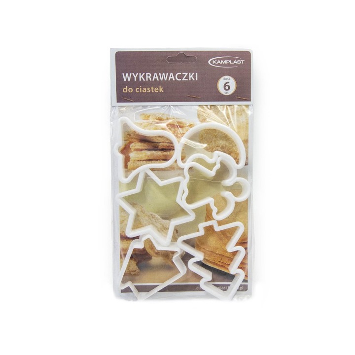 Set 6 forme prajituri, dommet, alb, plastic