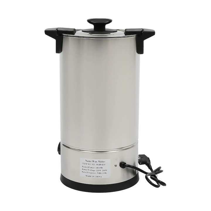 Тенджера за топене на восък за свещи, голям капацитет 10,5 Qts, регулируем контрол на температурата, сив, 22x42 см