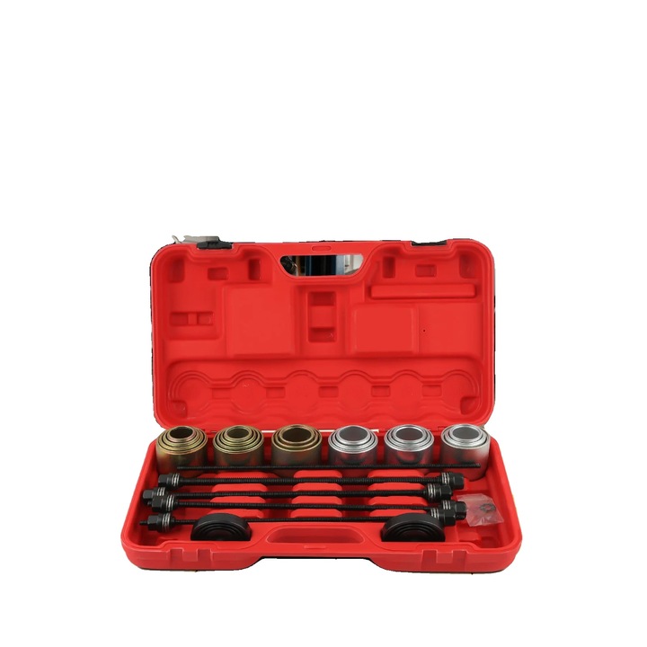 Set universal de 26 piese pentru presare si extragere, otel carbon, dimensiuni 34-72mm, 44-82mm, cutie de depozitare