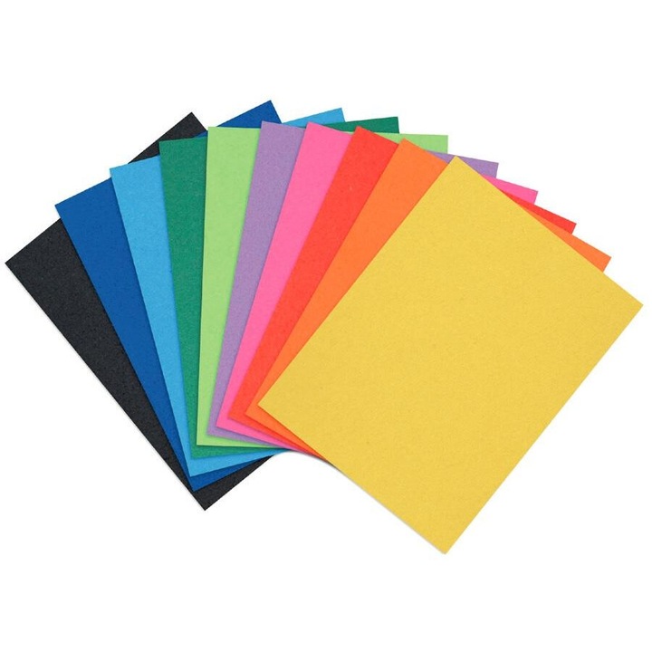 Set 10 coli autocolante A4, Aliga, culori intense, moale si elastica